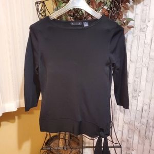 A. L. C. by US Sweaters Black Side Tie Sweater